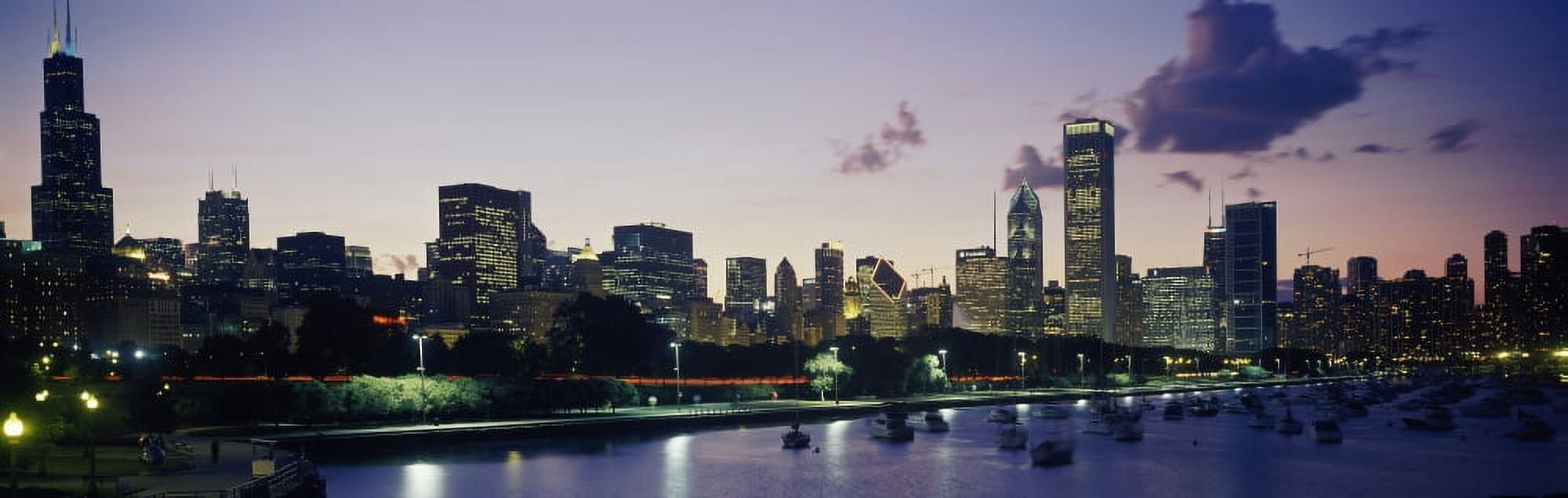Buildings at the waterfront Chicago Cook County Illinois USA Canvas Art - Panoramic Images (27 x 9)