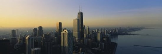 Buildings at the waterfront Chicago Cook County Illinois USA Canvas Art - Panoramic Images (36 x 12)
