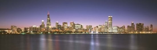 Buildings at the waterfront Chicago Illinois USA Canvas Art - Panoramic Images (36 x 12)