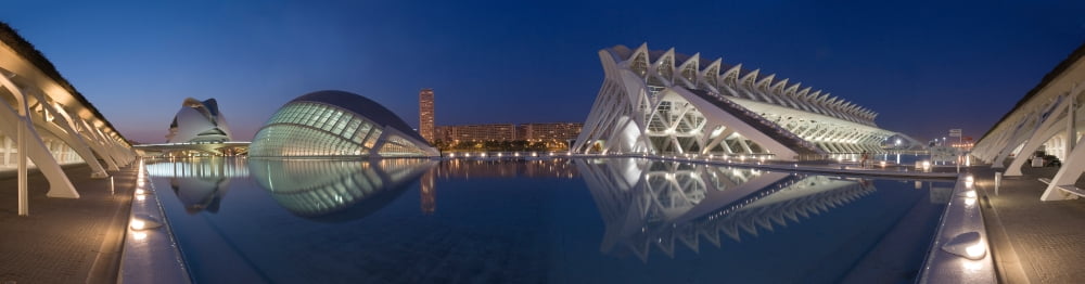 Buildings at the waterfront City of the Arts and the Sciences Valencia Valencia Province Spain Canvas Art - Panoramic Images (27 x 9)