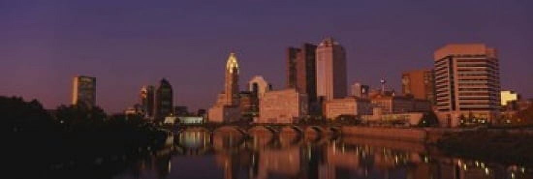 Buildings at the waterfront Columbus Ohio USA Canvas Art - Panoramic Images (18 x 6)