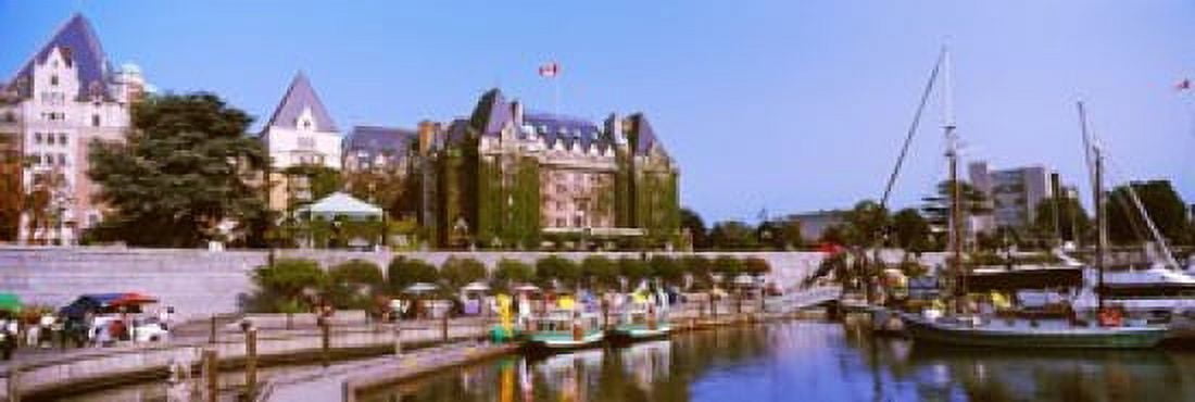 Buildings at the waterfront Empress Hotel Inner Harbor Victoria Vancouver Island British Columbia Canada Canvas Art - Panoramic Images (18 x 6)
