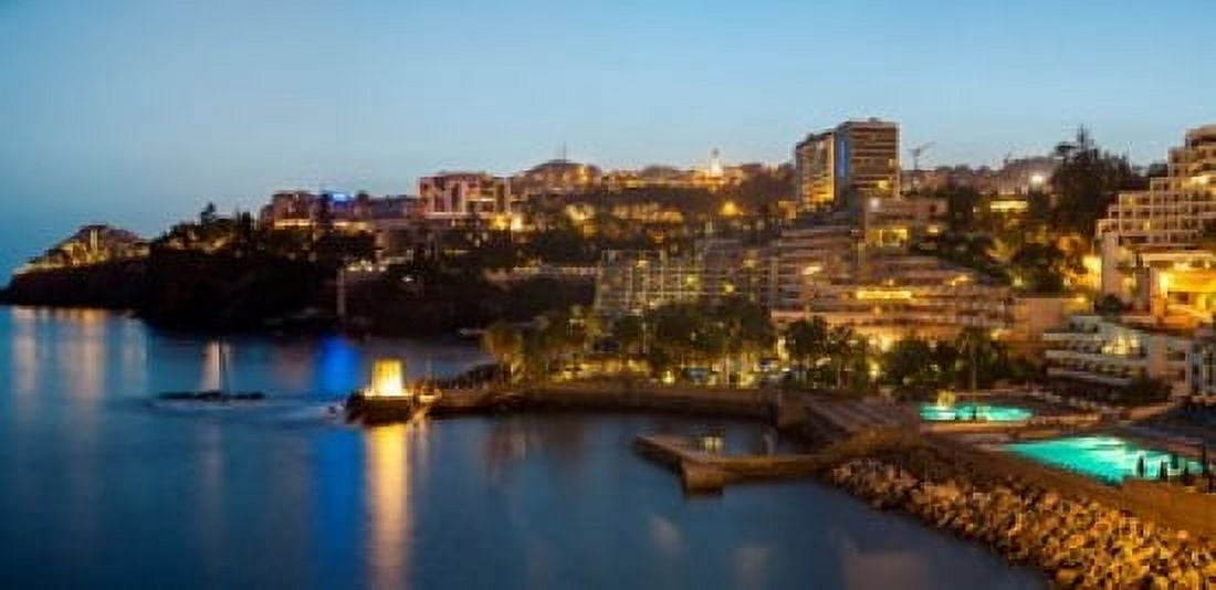 Buildings at the waterfront Funchal Madeira Portugal Canvas Art - Panoramic Images (24 x 12)