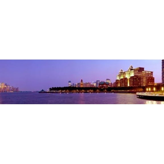Buildings at the waterfront Hoboken Hudson County New Jersey USA 2013 Canvas Art - Panoramic Images (21 x 6)