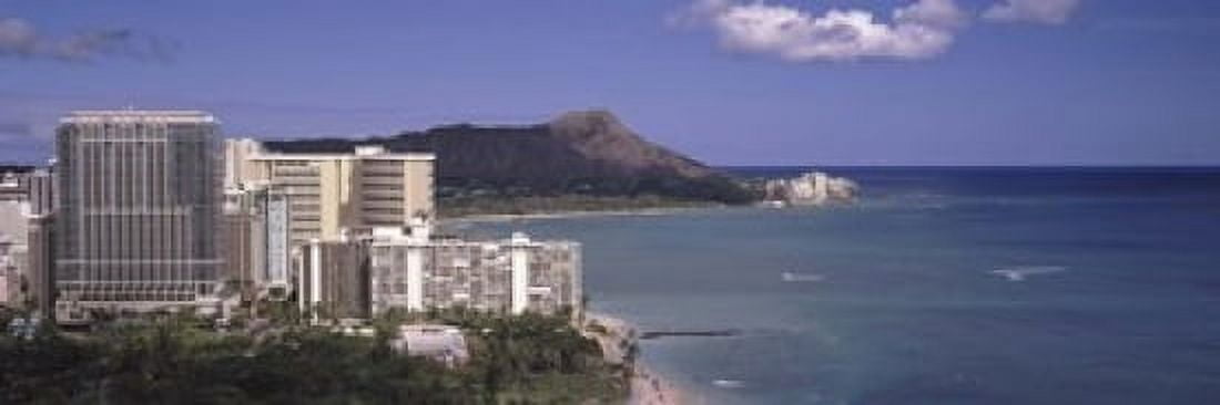 Buildings at the waterfront Honolulu Oahu Honolulu County Hawaii USA 2010 Canvas Art - Panoramic Images (18 x 6)