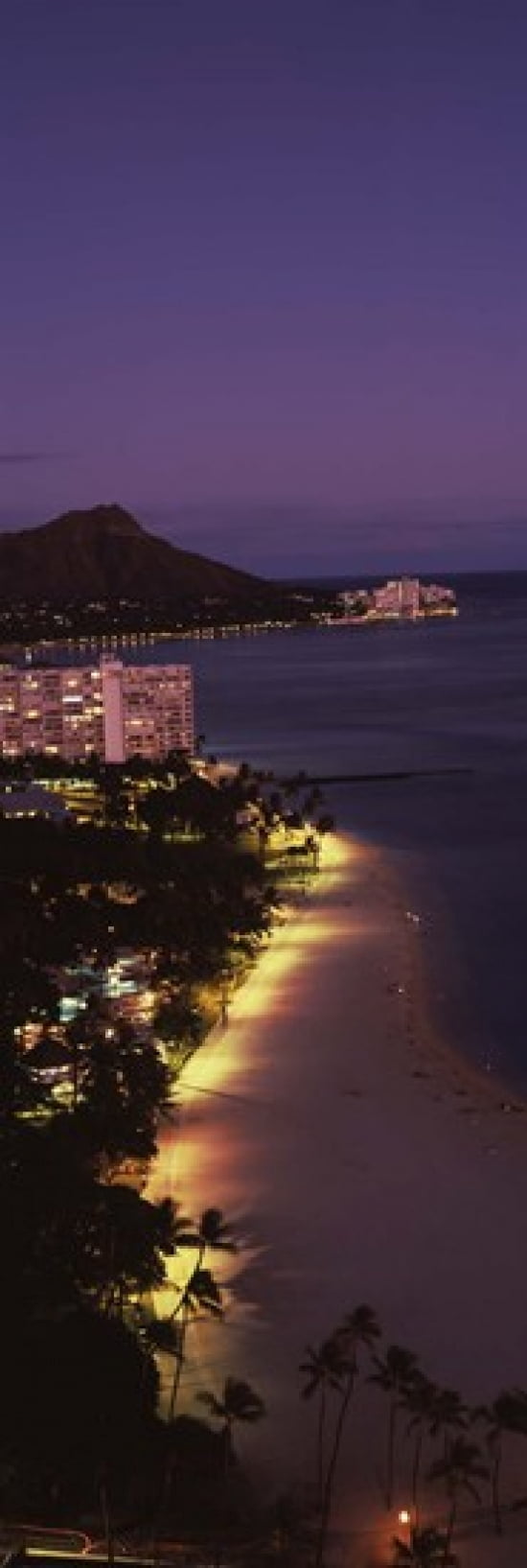 Buildings at the waterfront Honolulu Oahu Honolulu County Hawaii USA Canvas Art - Panoramic Images (18 x 6)