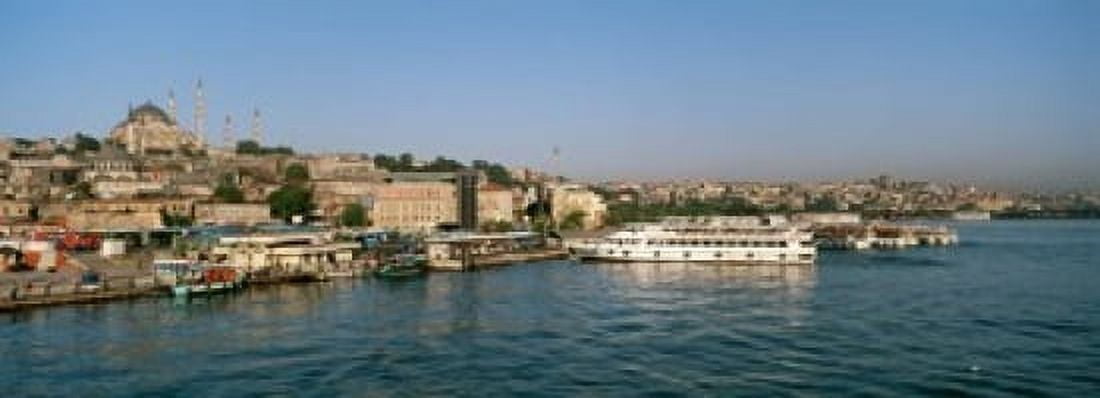 Buildings at the waterfront Istanbul Turkey Canvas Art - Panoramic Images (18 x 7)
