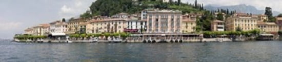 Buildings at the waterfront Lake Como Bellagio Como Lombardy Italy Canvas Art - Panoramic Images (44 x 10)