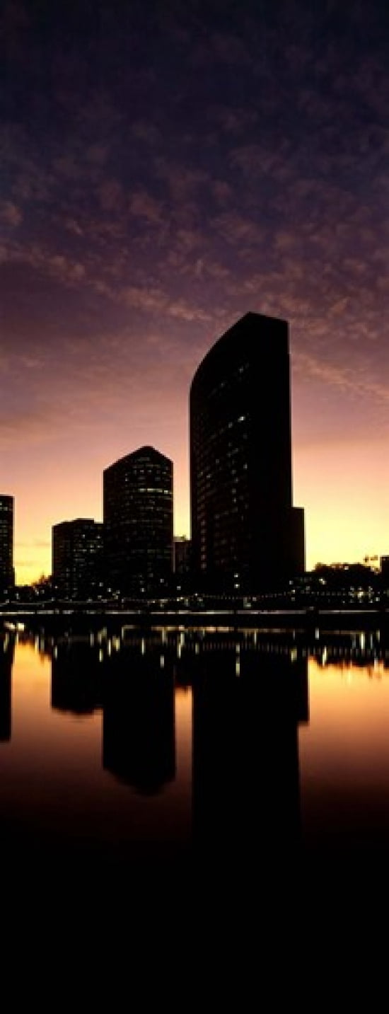 Buildings at the waterfront Lake Merritt Oakland Alameda County California USA Canvas Art - Panoramic Images (15 x 6)
