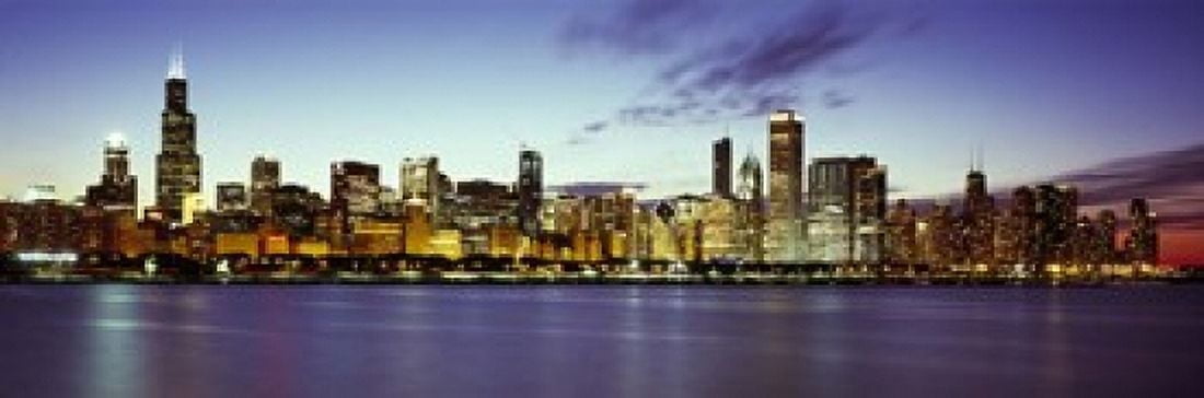 Buildings at the waterfront Lake Michigan Chicago Cook County Illinois USA Canvas Art - Panoramic Images (18 x 6)