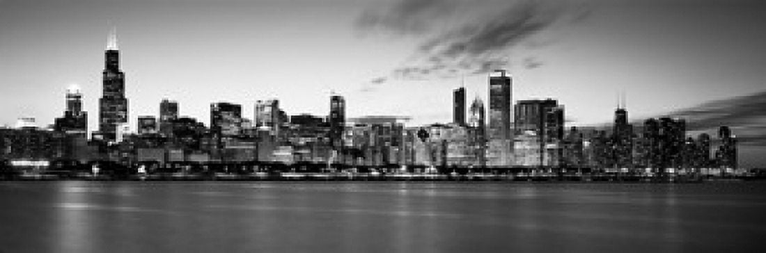 Buildings at the waterfront Lake Michigan Chicago Cook County Illinois USA Canvas Art - Panoramic Images (18 x 6)