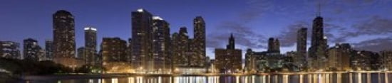 Buildings at the waterfront Lake Michigan Chicago Cook County Illinois USA Canvas Art - Panoramic Images (44 x 10)