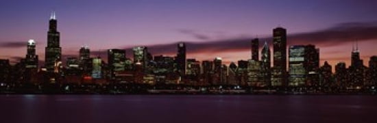 Buildings at the waterfront Lake Michigan Chicago Illinois USA 2011 Canvas Art - Panoramic Images (36 x 12)