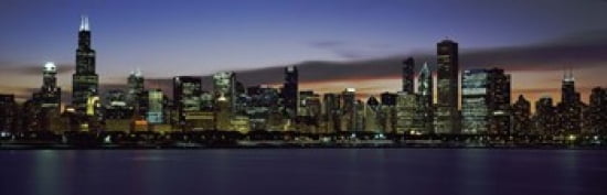 Buildings at the waterfront Lake Michigan Chicago Illinois USA 2011 Canvas Art - Panoramic Images (36 x 12)