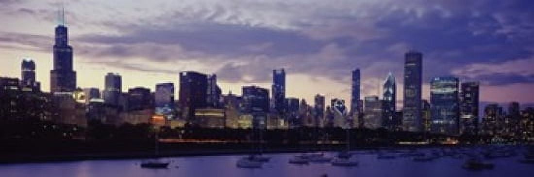 Buildings at the waterfront Lake Michigan Chicago Illinois USA Canvas Art - Panoramic Images (18 x 6)