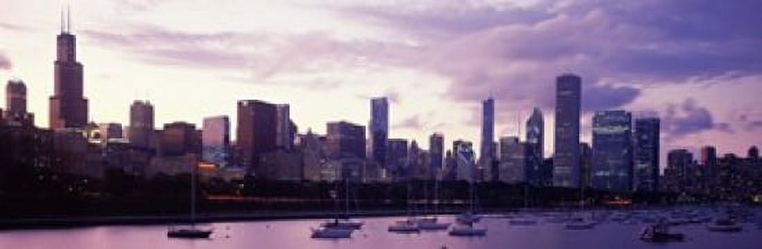 Buildings at the waterfront Lake Michigan Chicago Illinois USA Canvas Art - Panoramic Images (18 x 6)