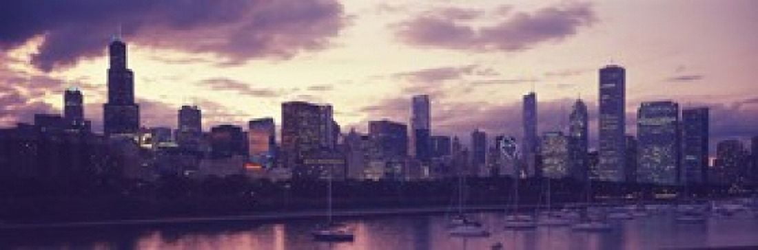 Buildings at the waterfront Lake Michigan Chicago Illinois USA Canvas Art - Panoramic Images (18 x 6)