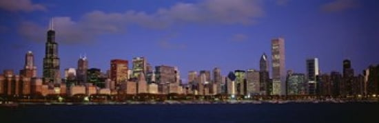 Buildings at the waterfront Lake Michigan Chicago Illinois USA Canvas Art - Panoramic Images (36 x 12)