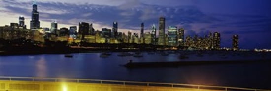 Buildings at the waterfront Lake Michigan Chicago Illinois USA Canvas Art - Panoramic Images (36 x 12)
