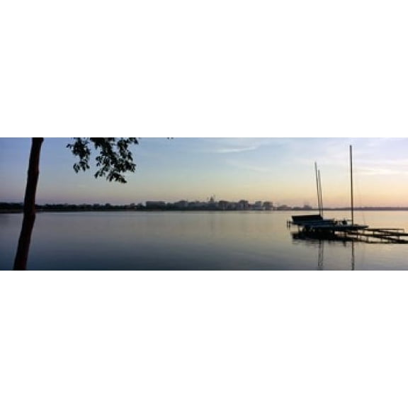 Buildings at the waterfront Lake Monona Madison Dane County Wisconsin USA Canvas Art - Panoramic Images (18 x 6)