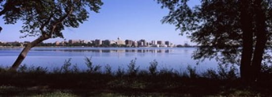 Buildings at the waterfront Lake Monona Madison Dane County Wisconsin USA Canvas Art - Panoramic Images (36 x 13)