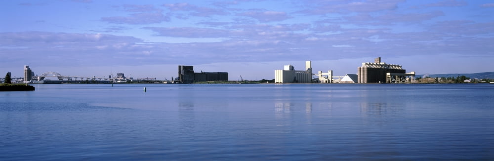 Buildings at the waterfront Lake Superior Duluth Minnesota USA Canvas Art - Panoramic Images (6 x 18)