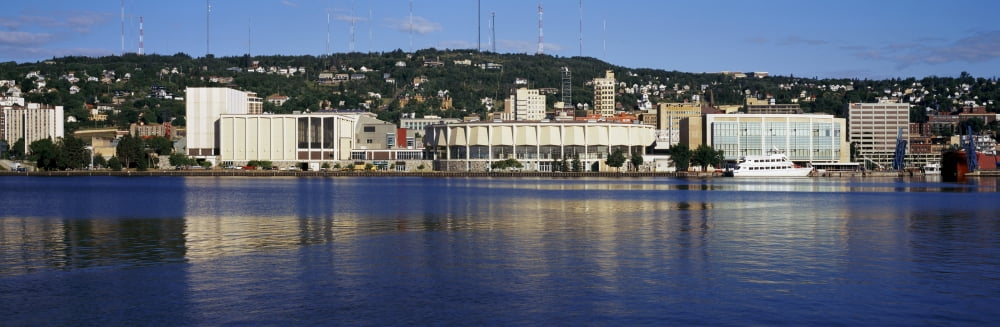 Buildings at the waterfront Lake Superior Duluth Minnesota USA Canvas Art - Panoramic Images (6 x 18)