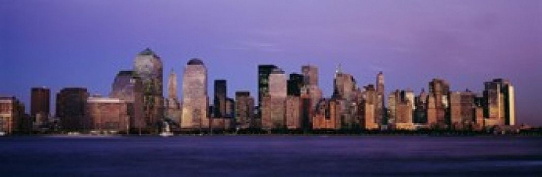 Buildings at the waterfront Manhattan New York City New York State USA Canvas Art - Panoramic Images (18 x 6)
