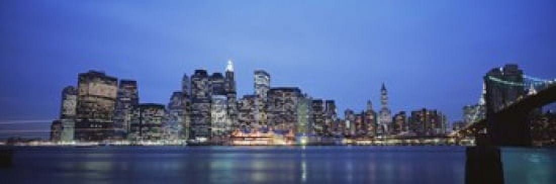 Buildings at the waterfront Manhattan New York City New York State USA Canvas Art - Panoramic Images (18 x 6)