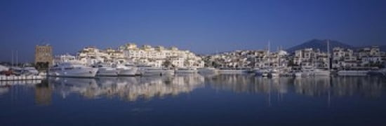 Buildings at the waterfront Marbella Spain Canvas Art - Panoramic Images (36 x 12)