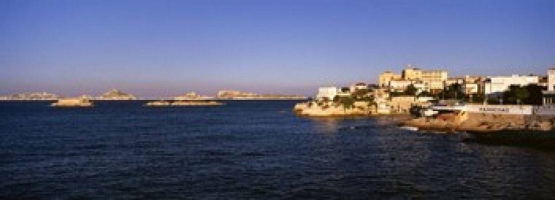 Buildings at the waterfront Marseille France Canvas Art - Panoramic Images (18 x 7)