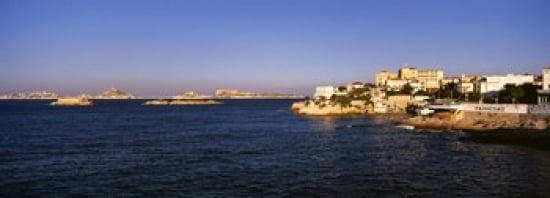 Buildings at the waterfront Marseille France Canvas Art - Panoramic Images (36 x 13)
