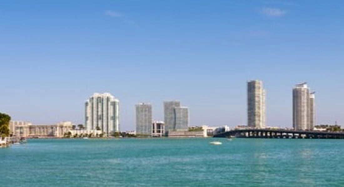 Buildings at the waterfront Miami Florida USA 2013 Canvas Art - Panoramic Images (24 x 14)