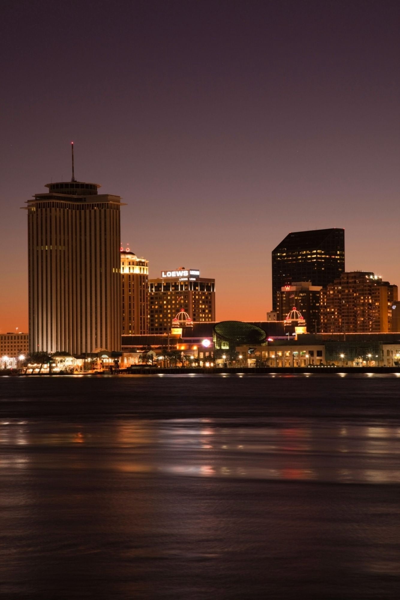 Buildings at the waterfront Mississippi River New Orleans Louisiana USA Canvas Art - Panoramic Images (36 x 12)