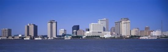 Buildings at the waterfront Mississippi River New Orleans Louisiana USA Canvas Art - Panoramic Images (36 x 12)