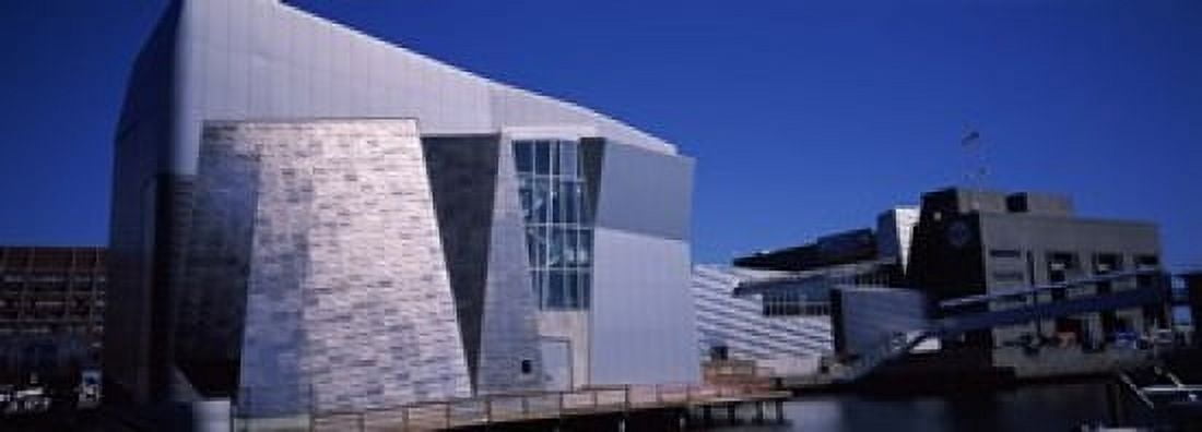 Buildings at the waterfront New England Aquarium Boston Harbor Boston Suffolk County Massachusetts USA Canvas Art - Panoramic Images (18 x 7)