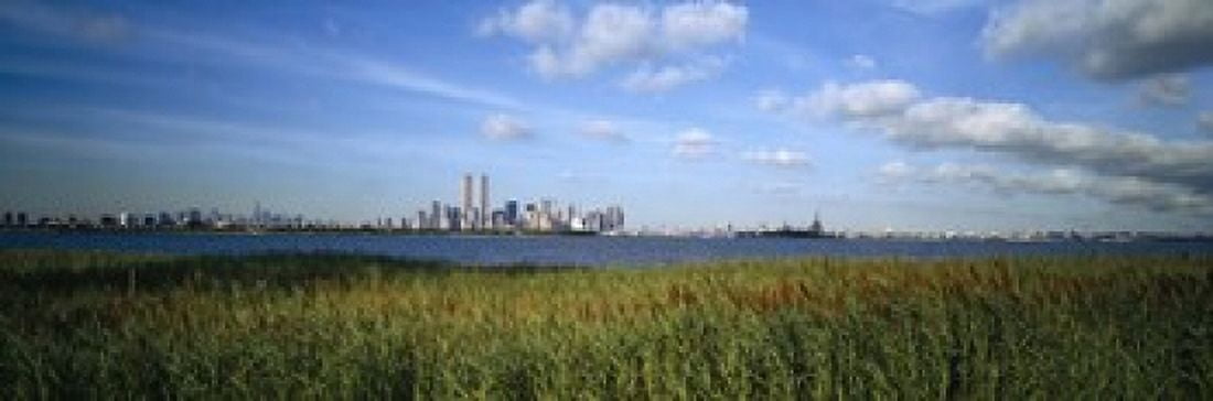 Buildings at the waterfront New Jersey New York City New York State USA Canvas Art - Panoramic Images (18 x 6)