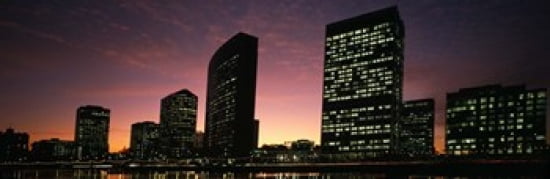 Buildings at the waterfront Oakland Alameda County California USA Canvas Art - Panoramic Images (36 x 12)