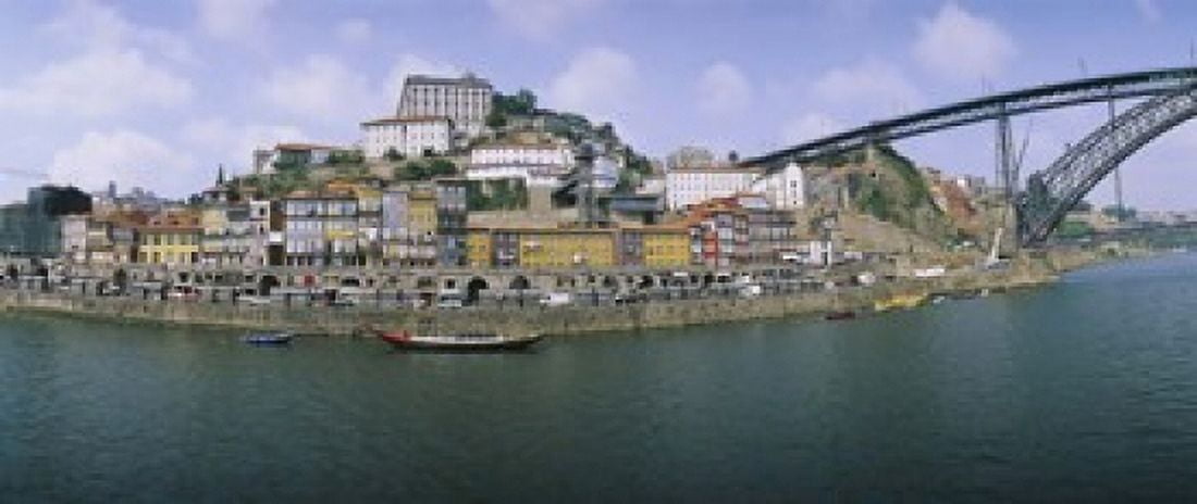 Buildings at the waterfront Oporto Douro Litoral Portugal Canvas Art - Panoramic Images (15 x 6)