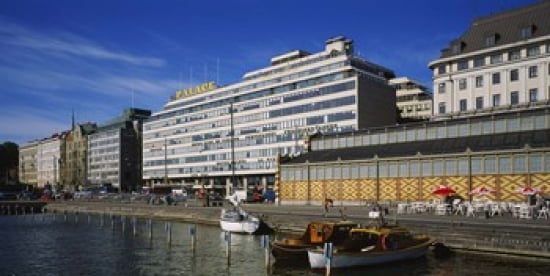 Buildings at the waterfront Palace Hotel Helsinki Finland Canvas Art - Panoramic Images (24 x 12)