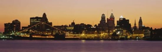 Buildings at the waterfront Philadelphia Pennsylvania USA Canvas Art - Panoramic Images (36 x 12)