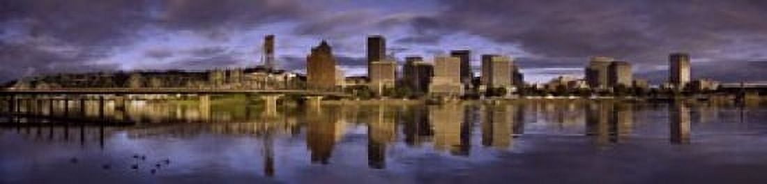 Buildings at the waterfront Portland Oregon USA Canvas Art - Panoramic Images (20 x 5)