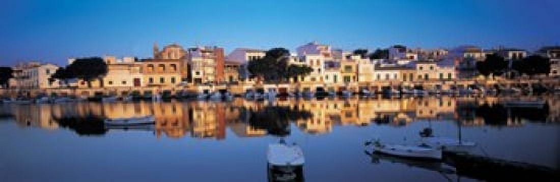 Buildings at the waterfront Porto Majorca Spain Canvas Art - Panoramic Images (18 x 6)