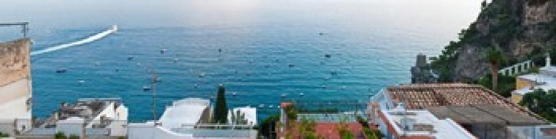 Buildings at the waterfront Positano Amalfi Coast Province of Salerno Campania Italy Canvas Art - Panoramic Images (40 x 10)