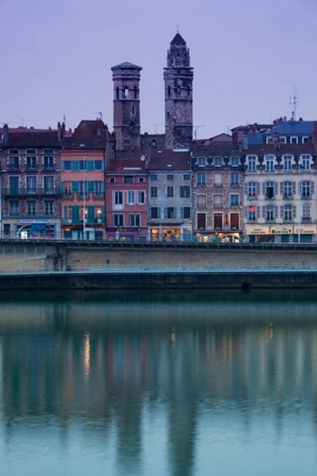 Buildings at the waterfront Quai Jean Jaures Macon Burgundy Saone-et-Loire France Canvas Art - Panoramic Images (24 x 36)