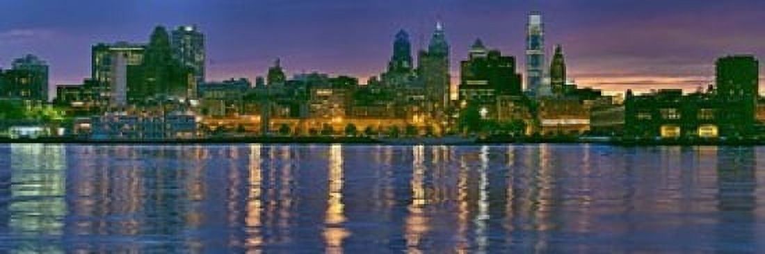 Buildings at the waterfront River Delaware Philadelphia Pennsylvania USA 2011 Canvas Art - Panoramic Images (18 x 6)