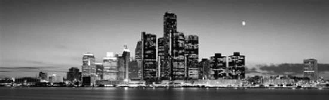 Buildings at the waterfront River Detroit Detroit Michigan USA Canvas Art - Panoramic Images (15 x 5)