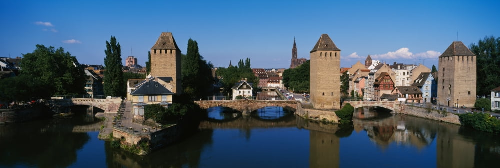 Buildings at the waterfront River ill Strasbourg Bas Rhin France Canvas Art - Panoramic Images (6 x 18)