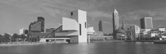 Buildings at the waterfront Rock And Roll Hall of Fame Cleveland Ohio USA Canvas Art - Panoramic Images (36 x 12)
