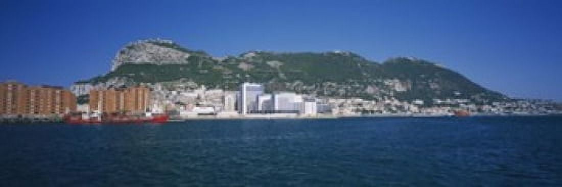 Buildings at the waterfront Rock of Gibraltar Gibraltar Canvas Art - Panoramic Images (18 x 6)